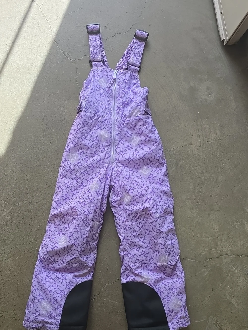 Columbia Lavender Patterned Kids Snow Bib Overalls